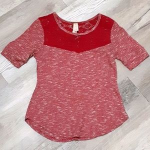 Maroon Top with Lace Detailing (Front and Back)